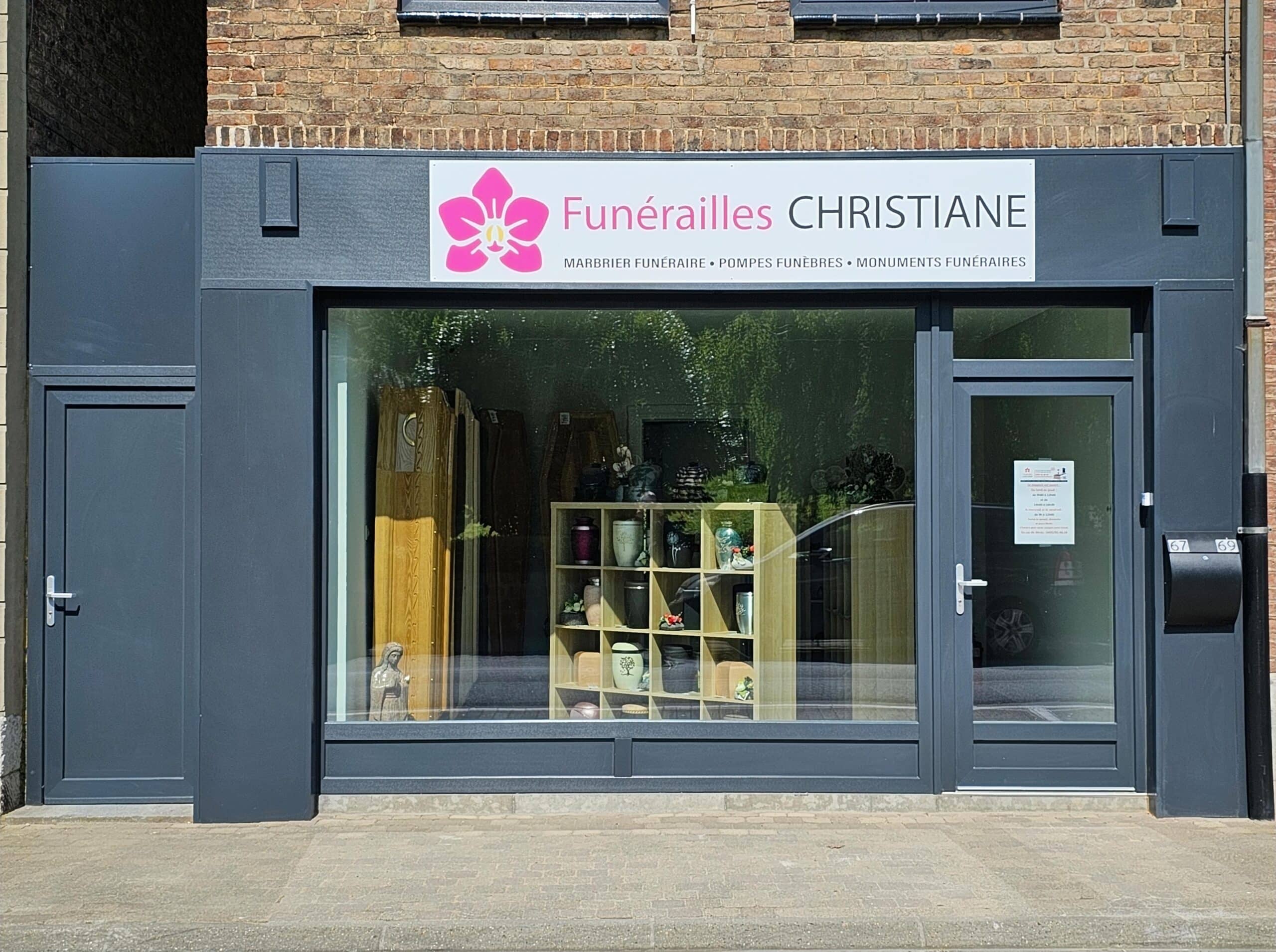 Devanture funérarium Christiane